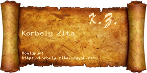 Korbely Zita névjegykártya